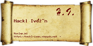 Hackl Iván névjegykártya